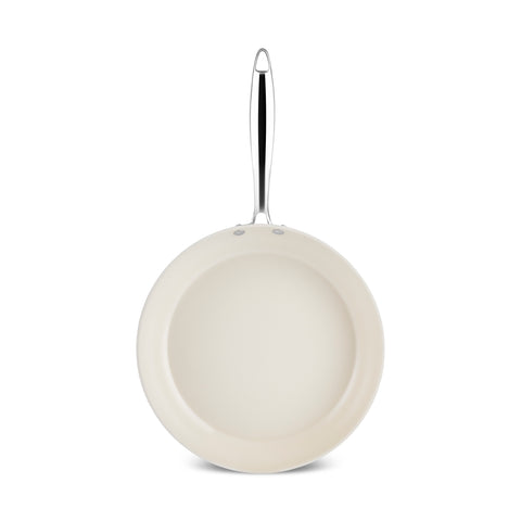 Karaca Swiss Crystal Almond Cream – Poêle avec poignée en acier inoxydable 30 cm
