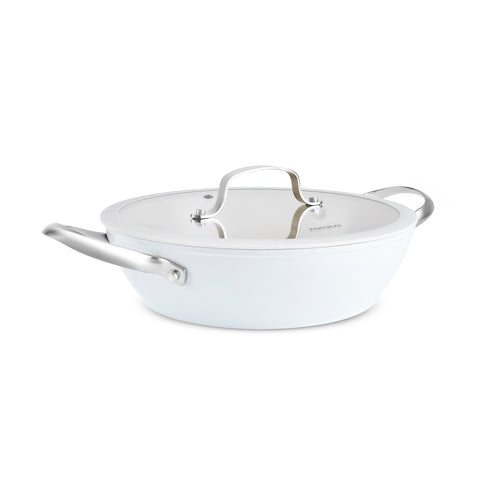 Karaca Swiss Crystal Almond Cream, Casserole avec Manche en Acier, 30cm
