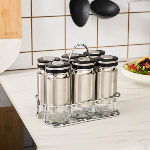 Karaca Stellum, ensemble de 6 pots à épices, inox