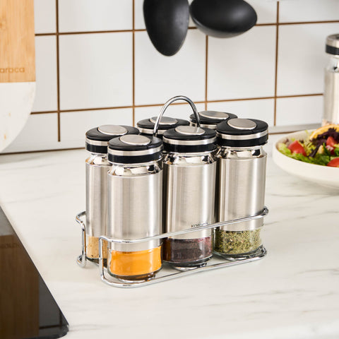 Karaca Stellum, ensemble de 6 pots à épices, inox