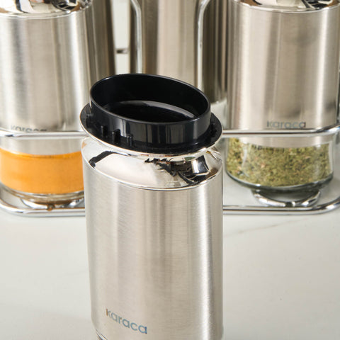 Karaca Stellum, ensemble de 6 pots à épices, inox