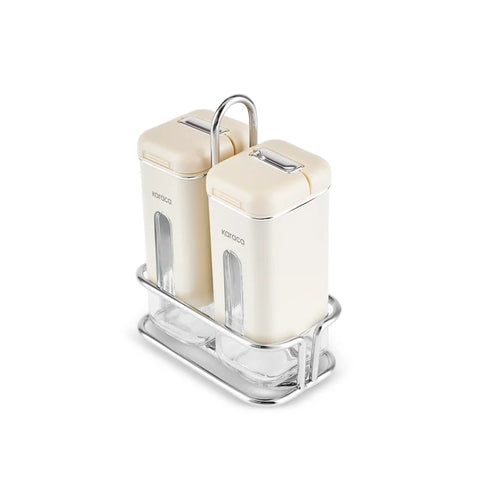 Karaca Luminous, Ensemble de 3 pièces Salière et Poivrière, Crème