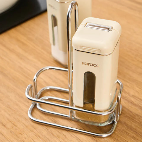 Karaca Luminous, Ensemble de 3 pièces Salière et Poivrière, Crème