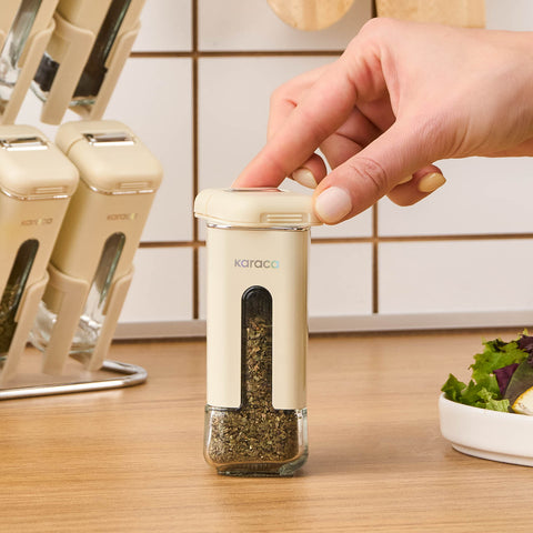Karaca Luminous, Ensemble de pots à épices 9 pièces, Crème