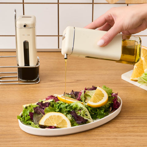 Karaca Luminous Ensemble de 3 Bouteilles en Verre pour Huile et Vinaigre, Inox