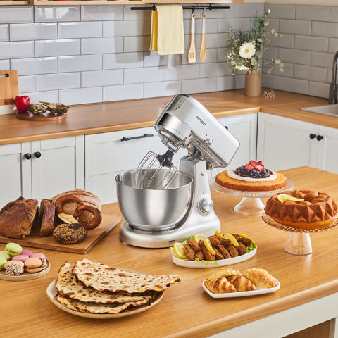 Karaca Multicast Plus Moulin à viande hachée / Saucisse / Kibbeh / Appareil à biscuits Pétrin Machine à pétrir la pâte Argent 5L