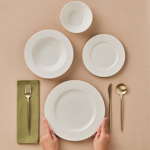 Karaca Hekka Service 18 Pièces Pour 6 Personnes – Assiettes & Bols Stoneware – Vaisselle Élégante Micro-Ondes & Lave-Vaisselle