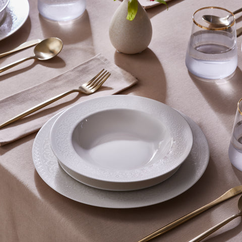 Karaca New Dome Service de vaisselle 24 pièces pour 6 personnes, Blanc