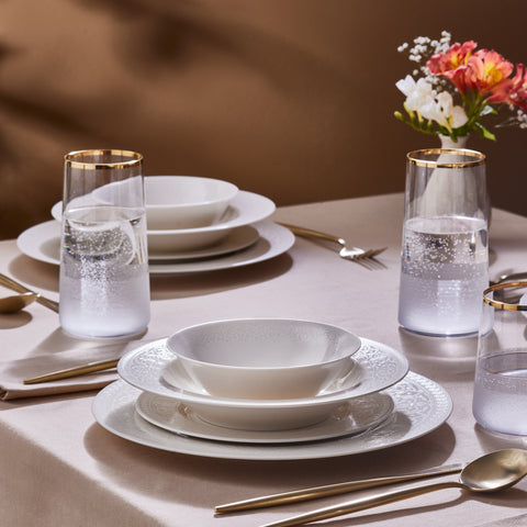 Karaca New Dome Service de vaisselle 24 pièces pour 6 personnes, Blanc
