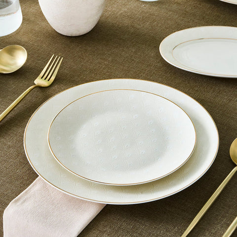 Karaca Elegance Bone Mandarin Service de table 53 pièces pour 12 personnes Or