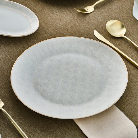 Karaca Elegance Bone Mandarin Service de table 53 pièces pour 12 personnes Or