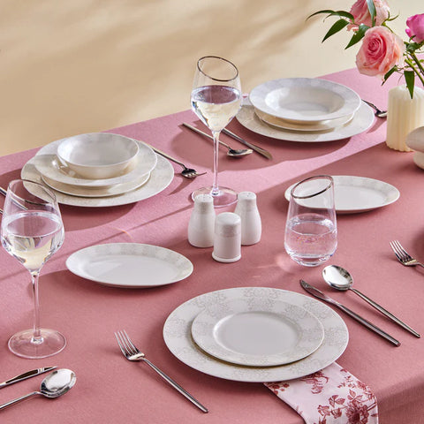 Karaca Forever Bone New Olio Service de table 53 pièces pour 12 personnes