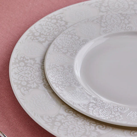 Karaca Forever Bone China New Olio – Service de Table 53 Pièces pour 12 Personnes, Blanc