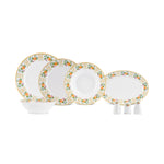 Karaca Forever Bone Britrose Service de Table 53 Pièces pour 12 Personnes