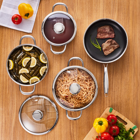 Karaca 3Ply, 7 Pièces Guardian Ensemble de Batterie de Cuisine, Induction