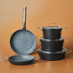 Karaca Biogranit Power-Inox Monet – Batterie de cuisine 8 pièces Noir