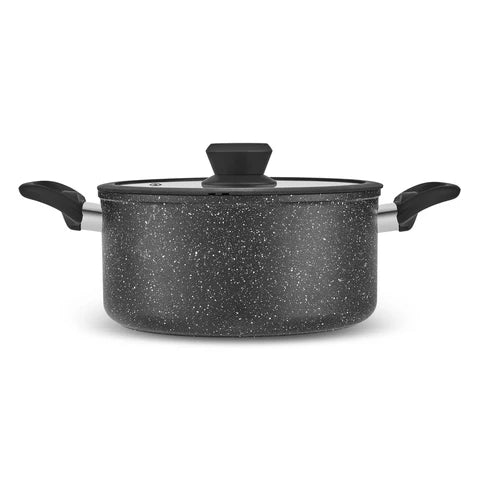 Karaca Nebula – Set De Batterie de Cuisine 7 Pièces, Granité, Induction, Noir