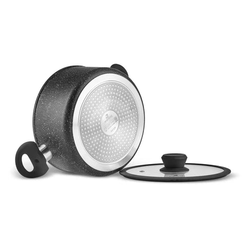 Karaca Nebula – Set De Batterie de Cuisine 7 Pièces, Granité, Induction, Noir