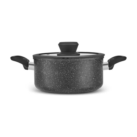 Karaca Nebula – Set De Batterie de Cuisine 7 Pièces, Granité, Induction, Noir