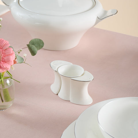 Karaca Fine Pearl Extra Argento Platin Service De Table 55 Pièces Pour 12 Personnes