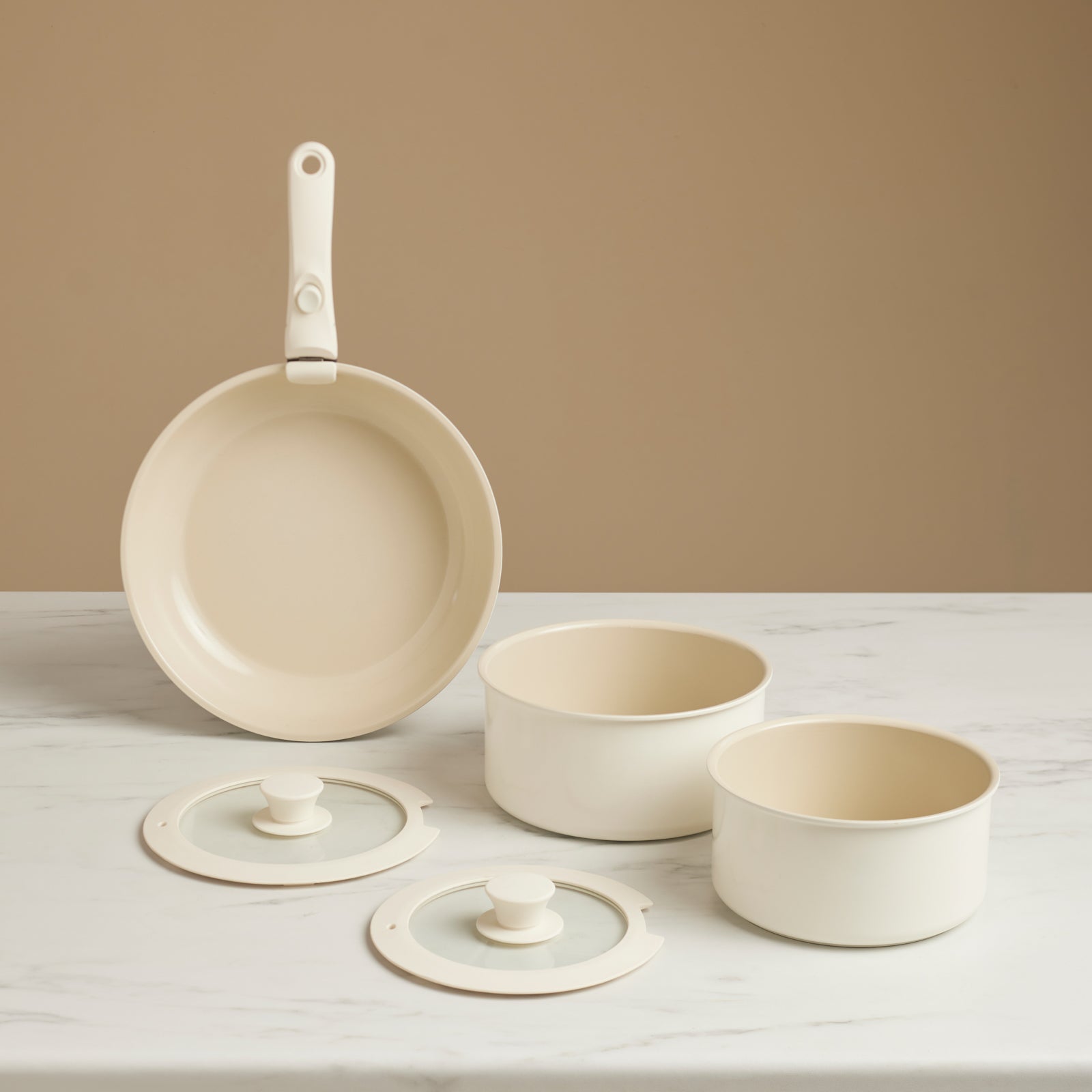 Karaca Ceramica Comfort, 6 Pièces Ensemble de Batterie de Cuisine, Induction