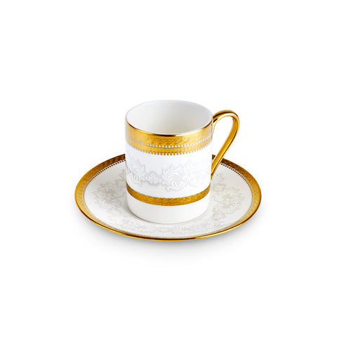 Ensemble de Tasses à Café Karaca Royal Bone Charlotte pour 6 Personnes, 90 ml