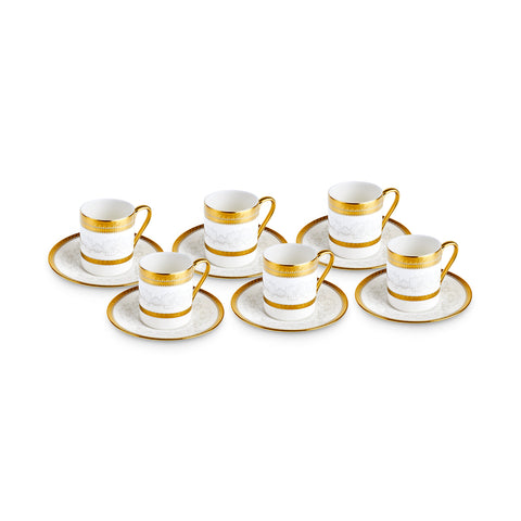 Ensemble de Tasses à Café Karaca Royal Bone Charlotte pour 6 Personnes, 90 ml