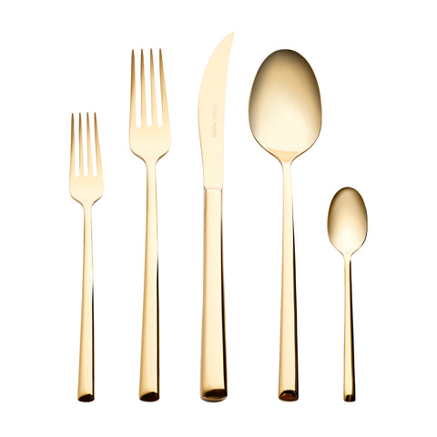 Karaca Tivoli Or Brillant Coffret de Couverts 30 Pièces pour 6 Personnes