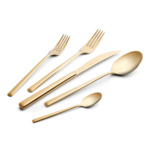 Karaca Tivoli Or Brillant Coffret de Couverts 30 Pièces pour 6 Personnes