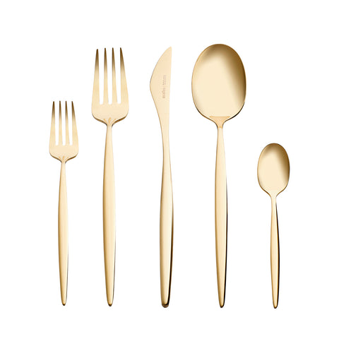 Karaca Lizbon Ensemble de Couverts 30 Pièces pour 6 Personnes – Doré