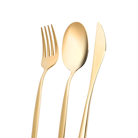 Karaca Lizbon Ensemble de Couverts 30 Pièces pour 6 Personnes – Doré