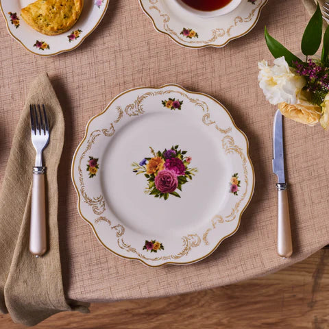 Karaca Forever Bone Antique Gold Ensemble De Petit-Déjeuner 26 Pièces