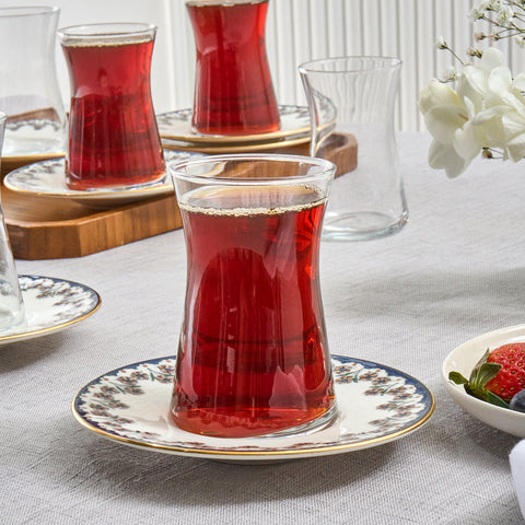 Karaca Florus Service à thé 12 pièces pour 6 personnes