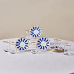 Karaca Bursa Ensemble de verres à thé turcs, 12 pièces, Bleu marine