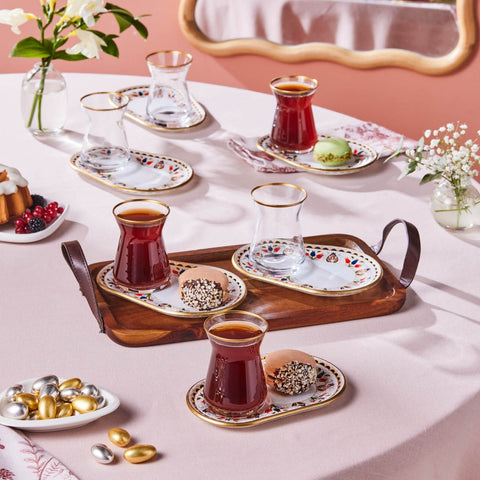 Karaca Tulip Service à thé 12 pièces
