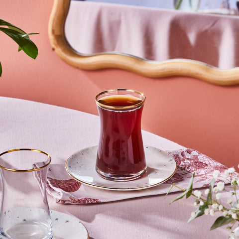 Karaca Fleur Service à thé 12 pièces pour 6 personnes
