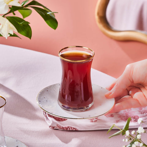 Karaca Fleur Service à thé 12 pièces pour 6 personnes