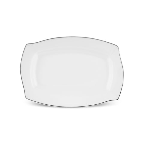 Karaca Square Bone Eterno Service de Table 53 pièces pour 12 personnes Platine