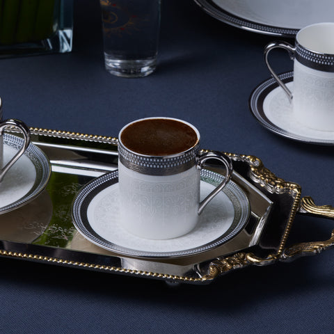 Ensemble de Tasses à Café Karaca Royal Bone Kate pour 6 Personnes, 90 ml