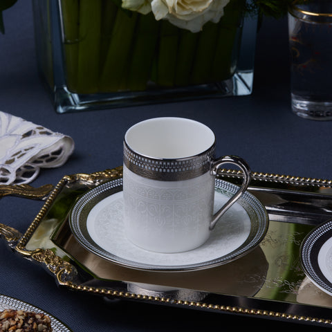 Ensemble de Tasses à Café Karaca Royal Bone Kate pour 6 Personnes, 90 ml