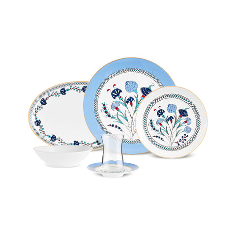 Karaca Blue Clove, Service de petit-déjeuner 26 pièces pour 6 personnes