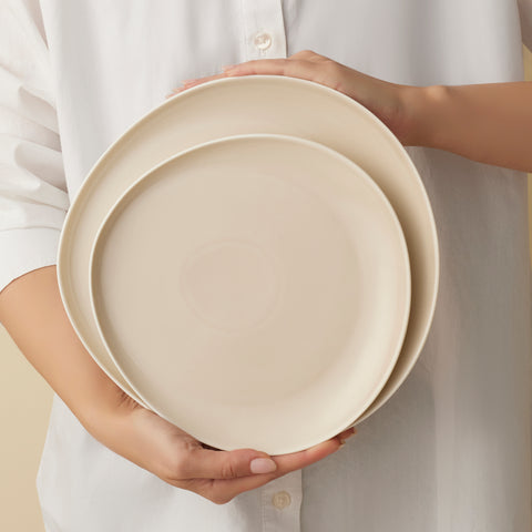 Karaca Earth Collection Rise Service de Table 55 Pièces pour 12 Personnes, Cream