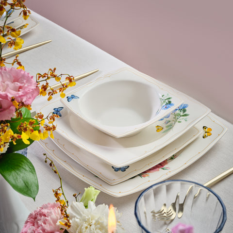 Service de table Karaca Square Bone Velora 53 pièces pour 12 personnes