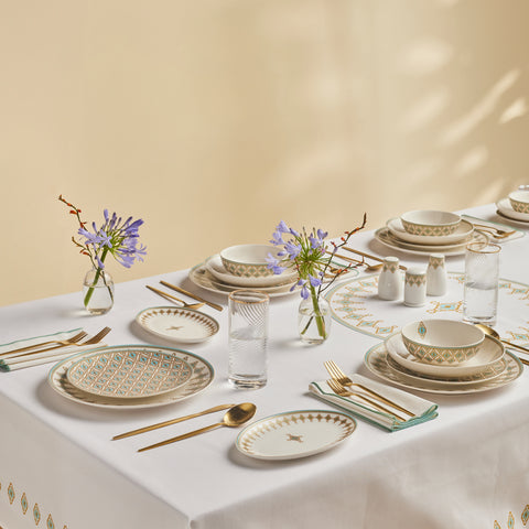 Karaca Forever Bone Dorothy, Service de Vaisselle 53 pièces pour 12 personnes