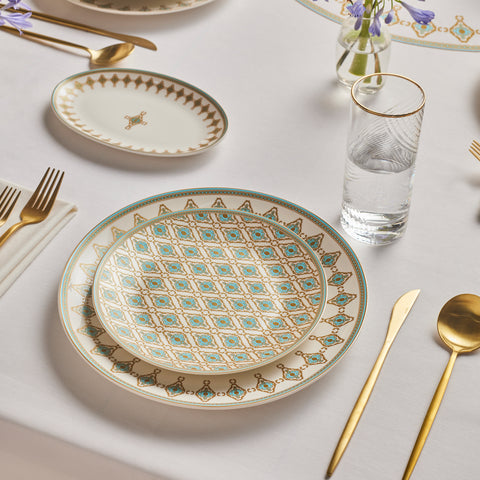 Karaca Forever Bone Dorothy, Service de Vaisselle 53 pièces pour 12 personnes