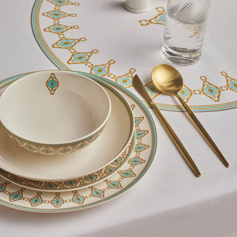 Karaca Forever Bone Dorothy, Service de Vaisselle 53 pièces pour 12 personnes