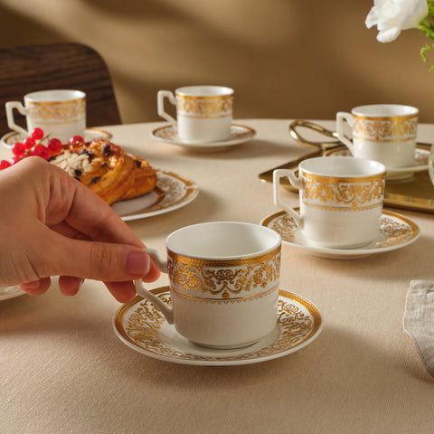 Karaca Nur Service à Café en Porcelaine, 6 Personnes, 100 ml