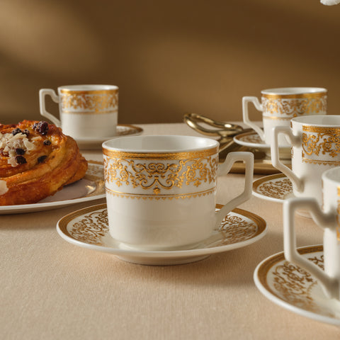 Karaca Nur Service à Café en Porcelaine, 6 Personnes, 100 ml