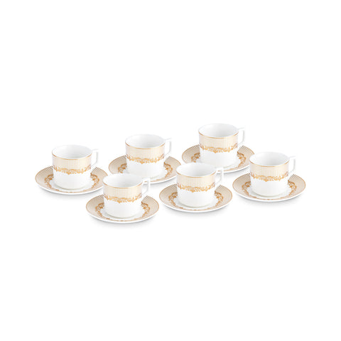 Karaca Vildan Service à Café en Bone China, 12 Pièces, pour 6 Personnes, 100 ml