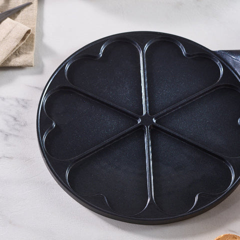 Poêle à pancakes en céramique antiadhésive à induction Karaca Fluffy Love, 26 cm, noire